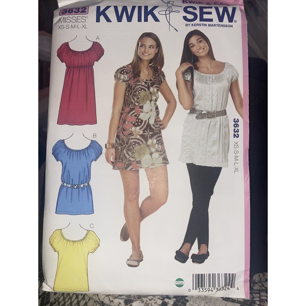 Kwik Sew Sewing Pattern 3732 Dress/Tunic Size XS-XL UNCUT